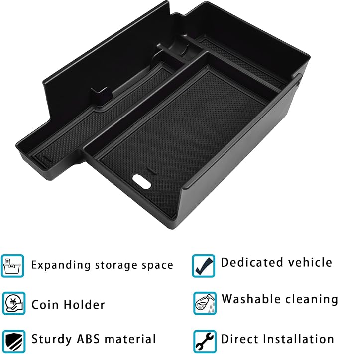 EDBETOS Center Console Organizer Tray Compatible with Nissan Pathfinder Accessories 2022 2023 2024 2025 2026 R53 Interior Secondary Armrest Storage Glove Box Divider ABS Material, Black Trim