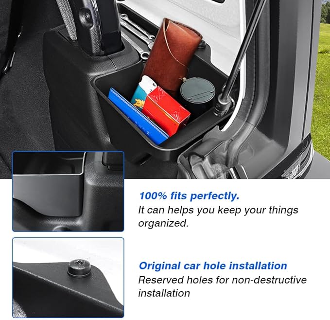 Autorder Trunk Storage Organizer for 2018-2023 Jeep Wrangler JL JLU 2/4 Door Accessories Rear Cargo Side Storage Box Left & Right Side 2PCS