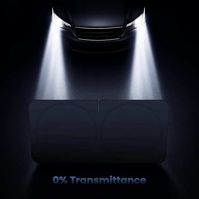 Windshield Sun Shade for Tesla Model Y & Model 3 – Custom Fit Front Window Sunshade, Blocks 99% UV & Heat, Reflective, Mirror Cut-Out Design, Foldable & Fade-Resistant, Keeps Interior Cool