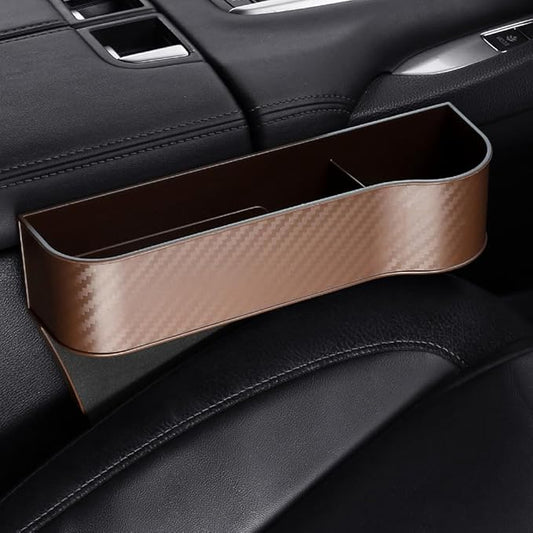 Car Seat Gap Filler Organizer for Toyota Corolla Cross XG10 2021-2025, Between Seat Console Prevents Items from Falling Auto Console Side Storage Box,Brown- Co-Driver