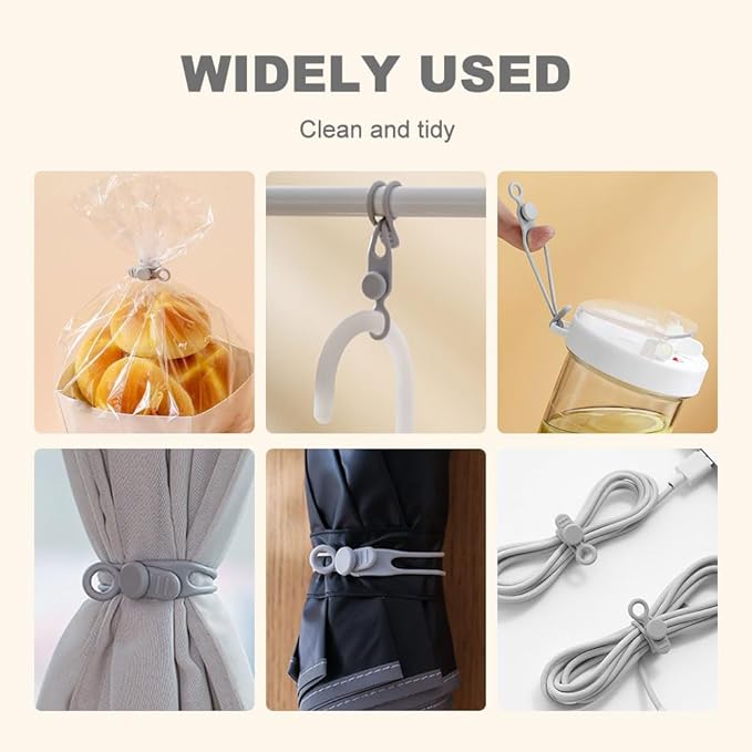 Data Cable Organizer, 2025 New Silicone Cable Ties Reusable Cable Management Organizer for Bundling and Fastening Cable Cords Wires (20)