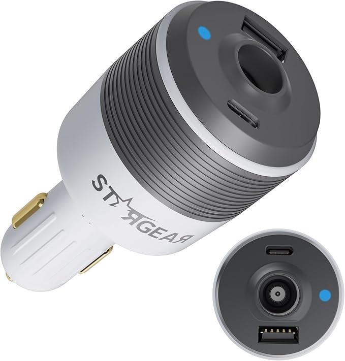 Starlink Mini Car Adapter, 3-in-1 Car Charger for Starlink Mini, 12V to 24V DC Step Up Converter with Dual USB Ports, Cigarette Lighter Adapter for Starlink Mini Power Supply,Ideal for RV,Boat,Trailer