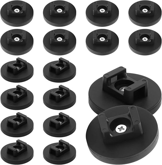 20Pcs Strong Magnetic Cable Zip Tie Base,Multipurpose Cable Ties Mount Wire Clips Management Base,Heavy Duty 18lbs Wire Cable Holder for Electrical Cable Wire (43mm, Count, 20)