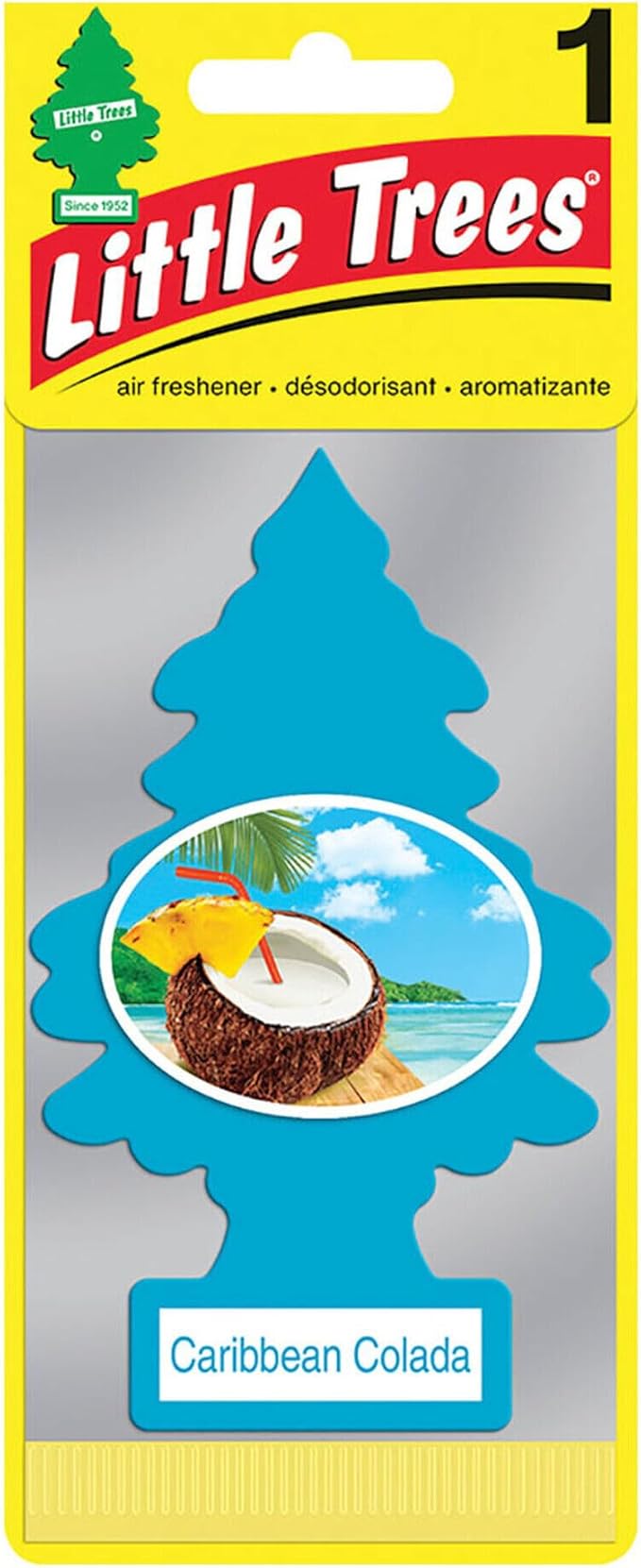 LITTLE TREES Car Air Freshener | Hanging Paper Tree for Home or Car | Caribbean Colada | 12 Pack