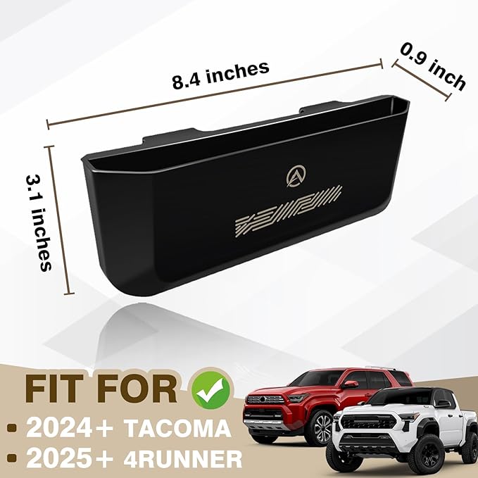 Muslogy Center Console Organizer Compatible with 2024 2025 2026 Toyota Tacoma & 2025 2026 4Runner Accessories Middle Console Hanging Storage Box Passenger Side Phone Pocket with Anti-Slip Mat(B Style)