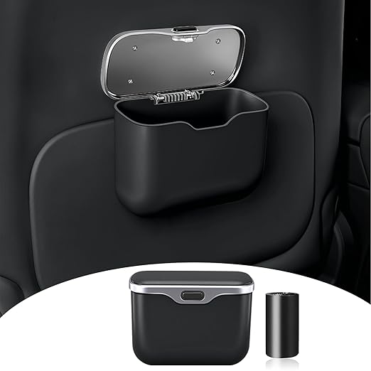 HOLDCY Car Trash Can, Waterproof Multi‑Functional Auto Trash Bin for Door/Console/Seat Back, Universal Vehicle Garbage Can for Car/Truck/SUV Drivers (Black)