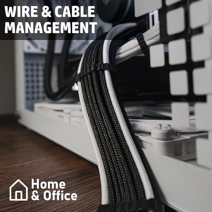 MGI SpeedWare Braided Split-Sleeve Wire Loom for High-Temperature Automotive Harness and Home Cable Management 25 feet (1/2")