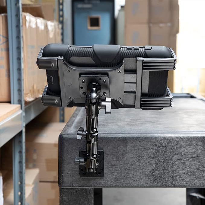 ARKON Mounts - Heavy-Duty Tablet Mount | Secure Drill Base for Cars, Walls, and Tables | Adjustable Arm Ensures Perfect Positioning | Universal Tablet Stand and Holder | Great for iPad Wall Mount