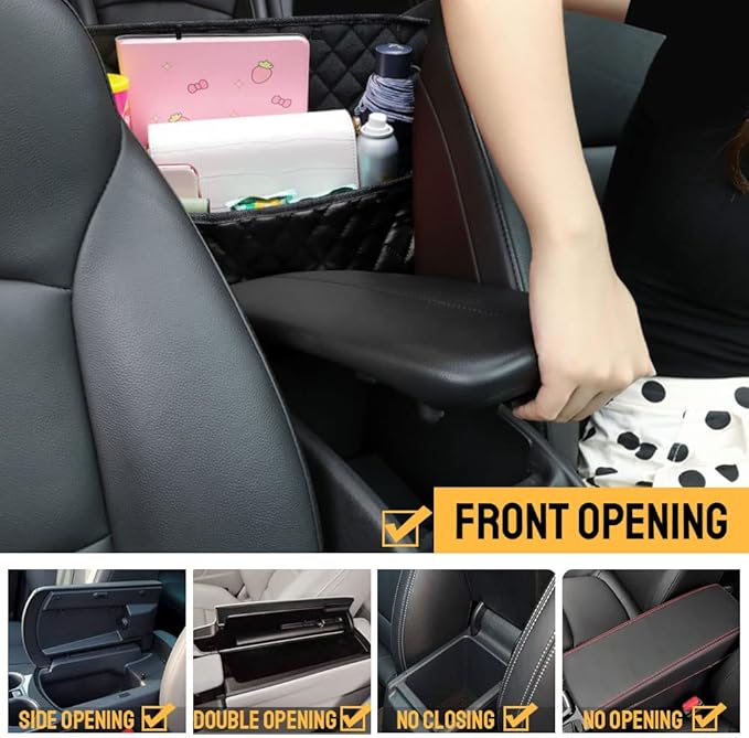 QBUC Car Handbag Holder, Leather Seat Back Organizer Mesh Large Capacity Bag Holder, Barrier of Backseat Pet Kids, Car Purse Storage & Pocket, for Purse Storage Phone