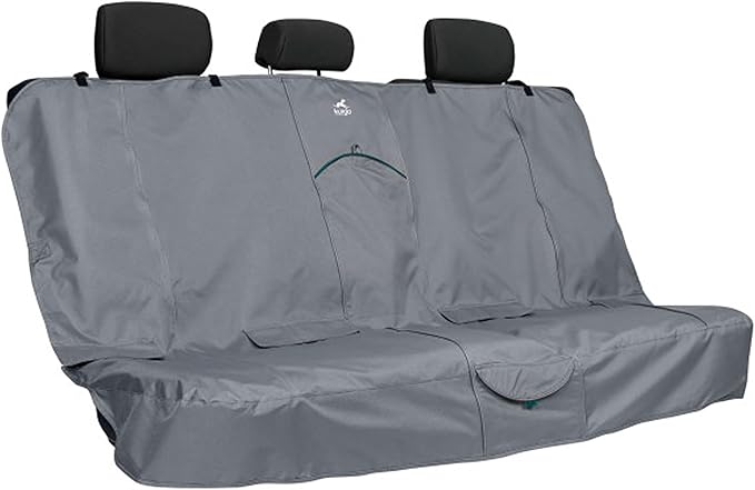 Kurgo Wander Bench Seat Cover, Dog Car Seat Protector, Waterproof & Stain-Resistant, Secure Fit, Charcoal Grey