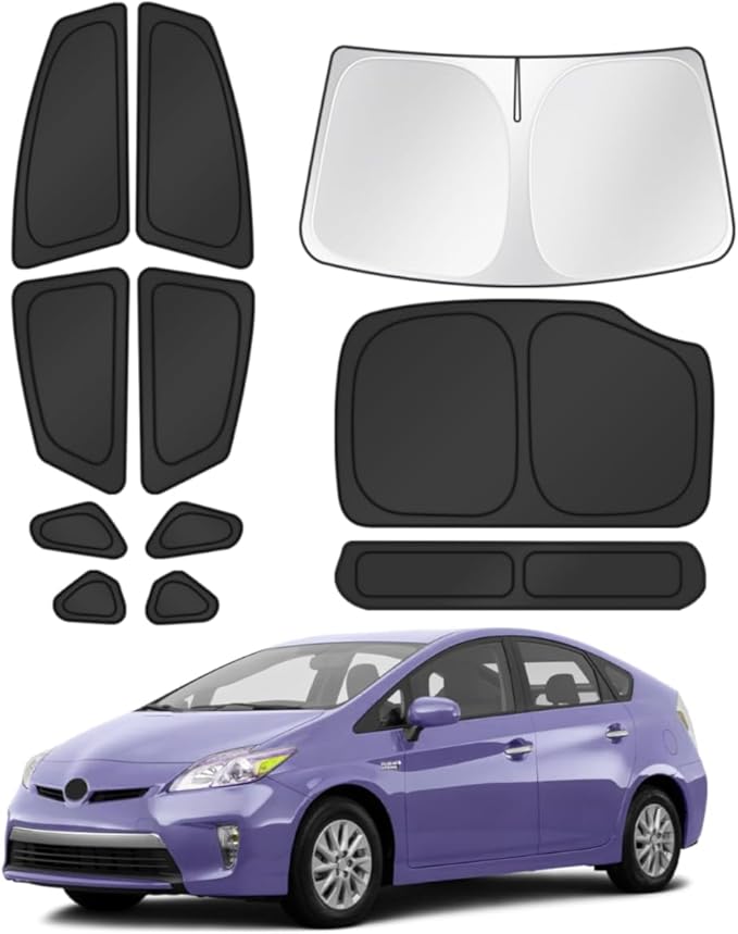 T TGBROS Windshield Sun Shade for Toyota Prius 2010 2011 2012 2013 2014 2015 Car Window Shades Thicken UV Block and Blackout Privacy Foldable Sunshades 11PCS Accessories Keep Cool Sun Visor Covers