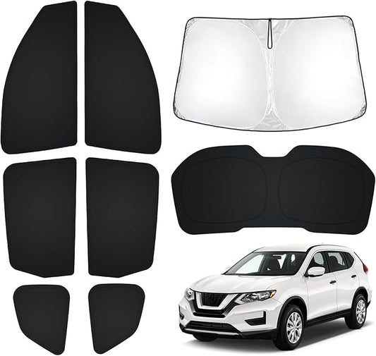 T TGBROS Windshield Sun Shade for Nissan Rogue 2014-2020 Car Window Shades Thicken UV Block and Blackout Privacy Foldable Sunshades 8PCS Accessories Keep Cool Sun Visor Covers