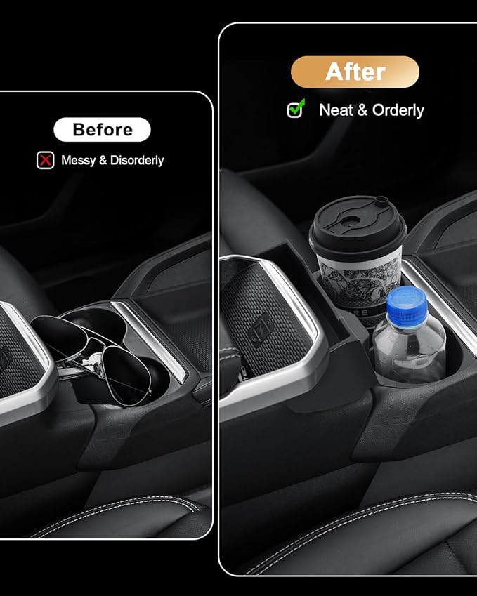 ECOZEN 2026 Terrain Center Console Organizer - Integrated Molding Silicone Cup Holder Insert + Center Console Organizer for 2025-2026 Terrain(Elevation/AT4/Denali) Accessories - Anti-Scratch