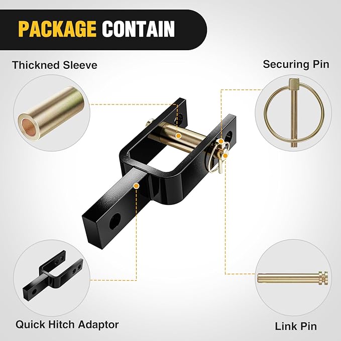 Nilight Versatile Quick Hitch Adapter with Adapter Sleeve Used to Adjust Top Link Bracket Movements Fits for Category 1 3-Point Quick Hitch Tractors