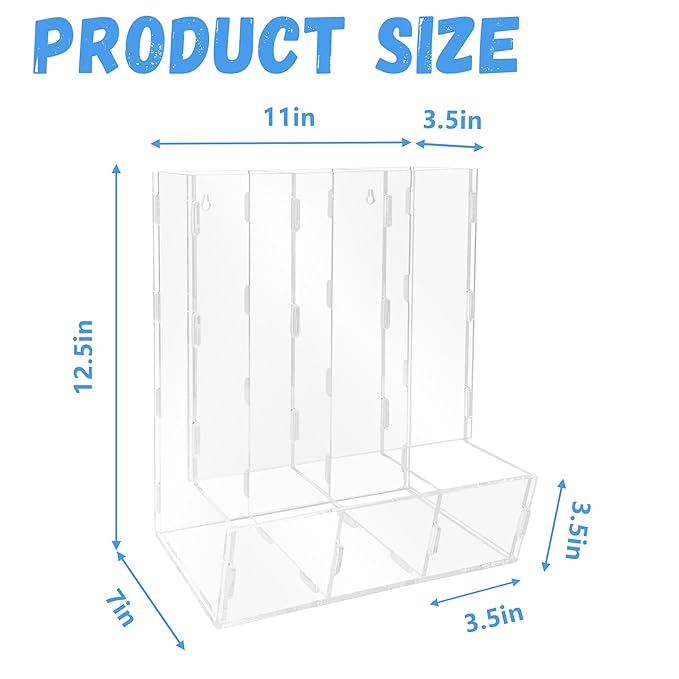 Montex Acrylic Wall Toy Dispenser, Acrylic Wall Storage, Play Room Organization Hanging Organizer for Kid's Playroom, Blocks, Cars, Snacks