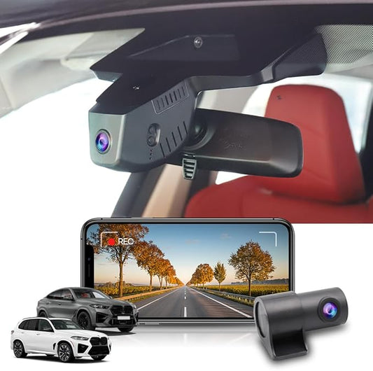 Fitcamx Front 4K+Rear 1080P Dash Cam Adapts for BMW X5 X5 M Hybrid & X6 X6 M 2024-2026 (G05/G06), OEM Look, Dual HD Video, Built-in WiFi & APP, Loop Recording, G-Sensor, Easy to Set, 128GB Card