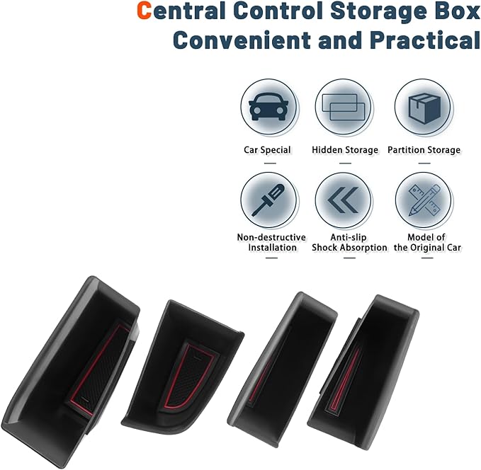 Ruiya Mazda3/CX30 Door Storage Box for Mazda 3/CX30 Accessories Secondary Door Side Storage Box Compatible with (2019~2026) Mazda Mazda3 & (2020~2026) Mazda CX30(4Packs)