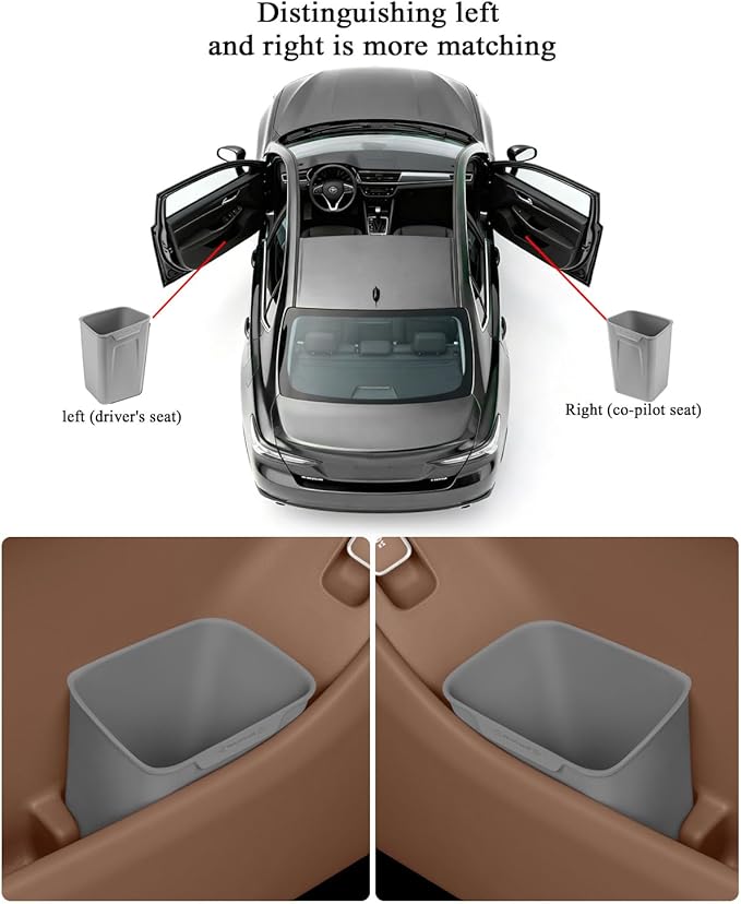 XmuxHai Car Interior Storage Box, Black Silicone Door Side Organizer with Umbrella Holder and Trash Can, Vehicle Accessory (Grey)