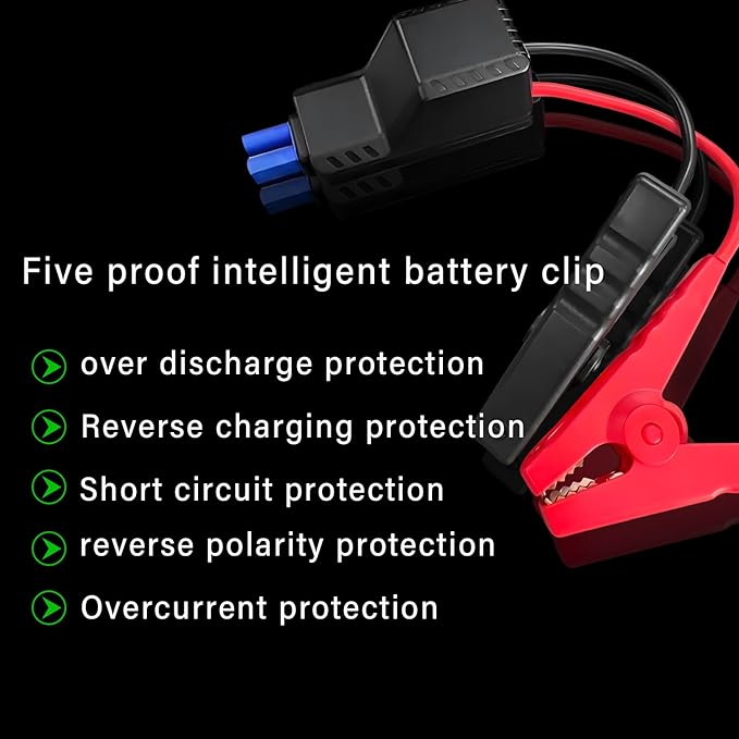 10AWG EC5 Jump Starter Cable,Smart Alligator Clip Clamp to EC5 Jump Starter Replacement Cables Emergency Car Jump Starter Booster for Vehicle, SUV, Truck, RV.