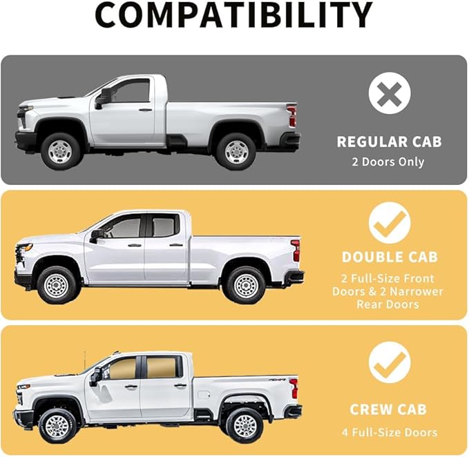 MAXDOM Under Seat Storage Fit for (2019-2026) Chevy Silverado 1500 / GMC Sierra 1500 (2020-2026) 2500HD 3500HD | Double & Crew Cab Rear Underseat Organizer Box
