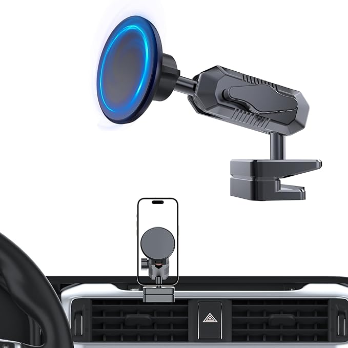 5th Gen Toyota 4Runner Phone Mount Holder, Dash Metal Magnetic Phone Holder for 4Runner 2024 2023 2022 2021 2020-2010, Toyota 4Runner Accessories for All Smartphones, 360° Adjustable, Easy to Install