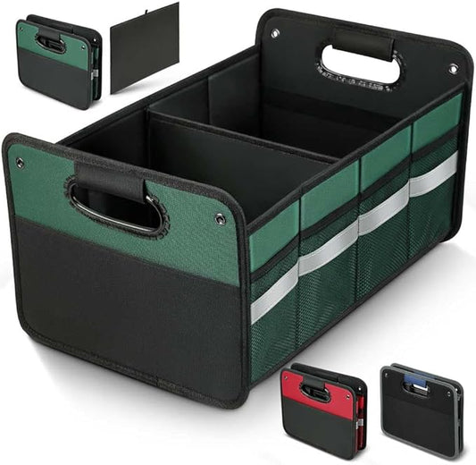Car Trunk Organizer, Car Storage Organizer, Collapsible Multi Compartment for Car, Suv, Sedan, Truck, 100L, Extra Larger (Green, 50L)