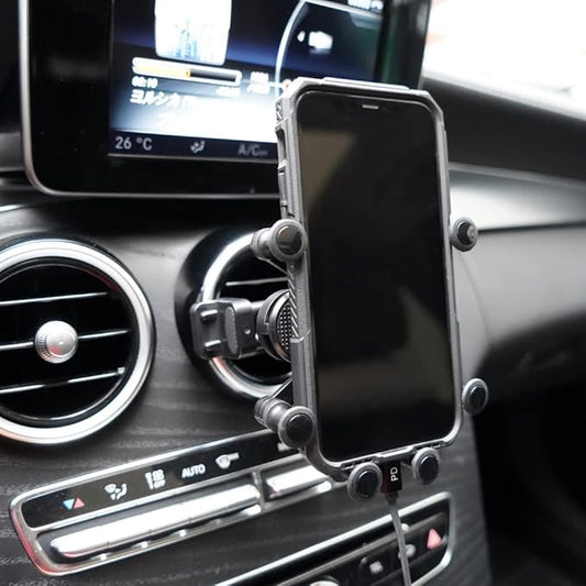 X-Rnio Car Phone Holder Mount for Circular Vent Compatible with Mercedes Benz GLC, C-Class, E-Class,B-Class,A-Class, GLC/GLB/GLA-Class 2016-2023, Mercedes Benz Accessories