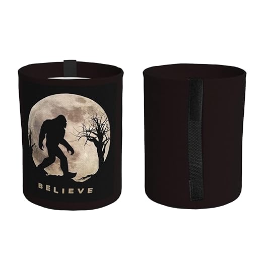 Funny Bigfoot Sasquatch Full Moon Car Trash Can Leak Proof Hanging Waterproof Garbage Can Multipurpose Trash Bin for Car SUV Front Seat Headrest Collapsible and Portable Storage Pocket