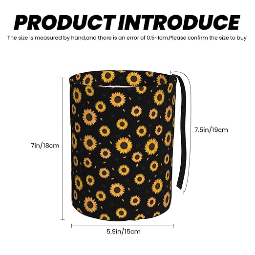 Car Trash Bag Cute Floral Hanging Back of Seat Car Portable Trash Bag Cute Floral Waterproof One-Handed Portable Strap Drawstring Garbage Bags 2 Pieces Car Coasters
