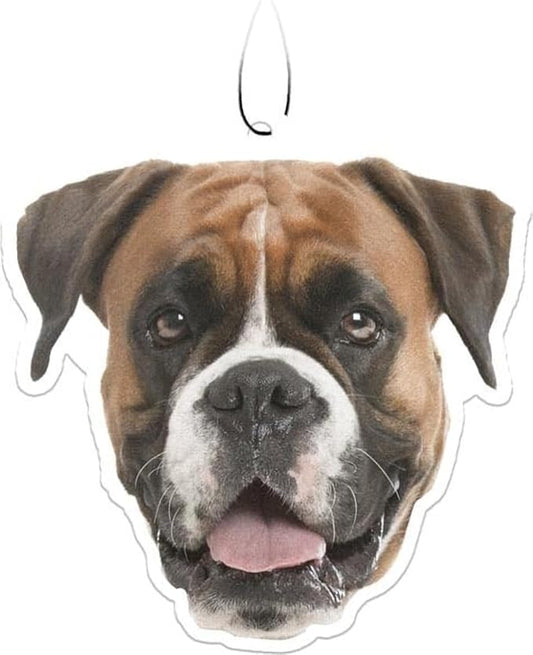 Spoontiques Boxer Air Freshener (3pk) - Dog Themed Car Interior Accessories & Essentials - Hanging Deodorizer, Long-Lasting Fragrance (New Car Scent)