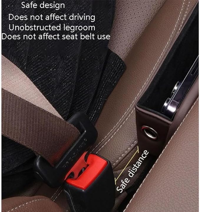 Car Seat Gap Filler Organizer for Mazda CX-5 1. Generation (KE) 2011-2023 2024, 2 Pcs PU Leather Front Seat Storage Box Console Side Pocket Organizer for Phone Glasses Key,A/Brown