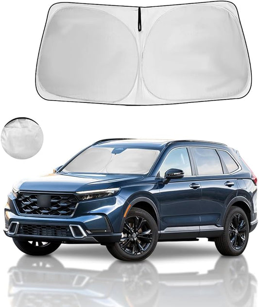 Windshield Sun Shade Front Window Sunshade for 2023 2024 2025 2026 Honda CR-V CRV SUV, LX EX EX-L Sport Hybrid, Touring Accessories Foldable SUV Sun Visor Protector Retractable Shade Blocks UV Rays