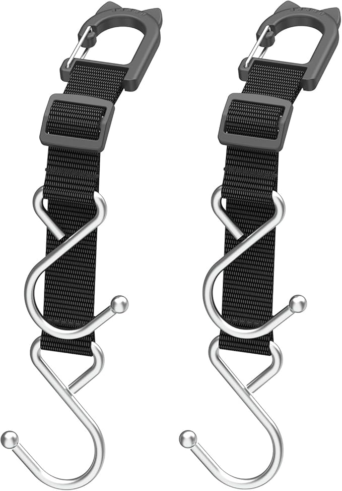 Purse Hook/Holder for Car, Car Seat Hooks for Headrest, Car Bag Hooks, Headrest Hooks for Car, 2 S-Shaped Heavy-Duty Metal Hooks, Safe and Anti Robbery, 2 Packs.