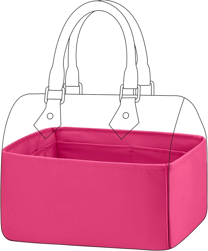 DGAZ Silk Purse Organizer Insert Fits LV Speedy 16/20/25/30/35/40/45 bags，Silky Smooth Bag Organizer，Luxury Handbag & Tote Shaper(Rose pourpre,SP30)