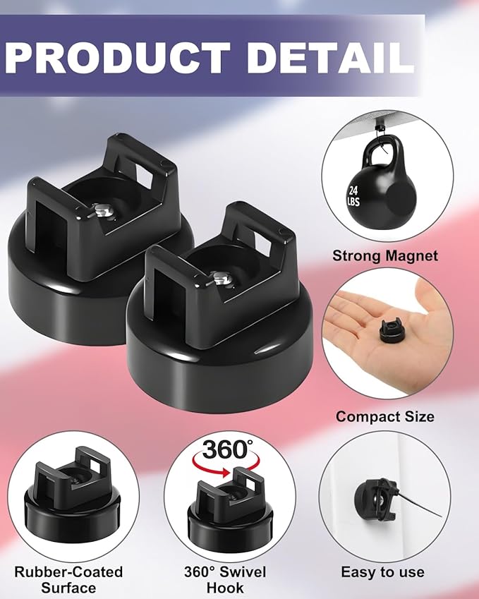 Magnetic Zip Tie Mount Base Kit,30PCS Magnetic Mounting Holder with 30 Cable Ties,Cord and Wire Management Clips,Reusable Heavy Duty Multipurpose Organizer for Desk,Car,Garage,Office