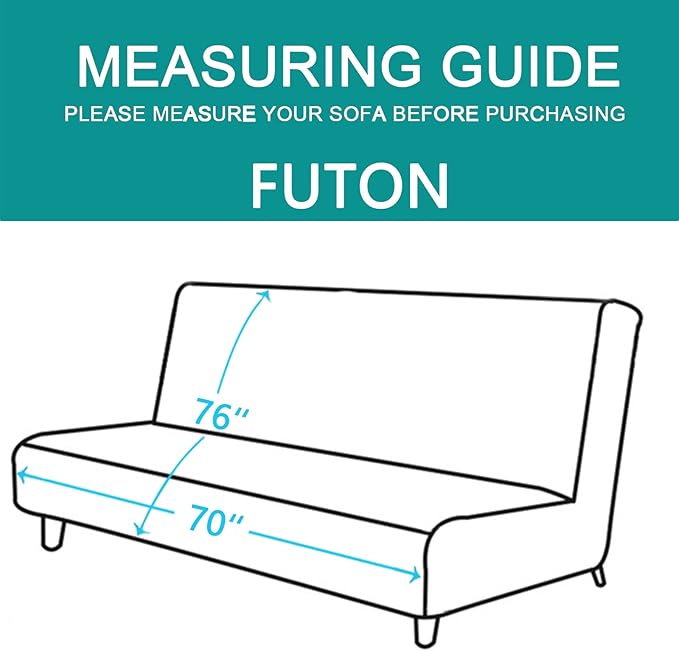 U-NICE HOME Futon Sofa Covers Reversible Sofa Slipcover Armless Cover Furniture Protector Couch Cover Water Resistant (Futon, Huntergreen/Sage)