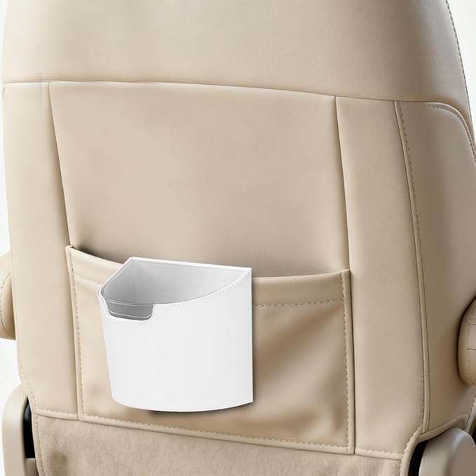 Car Trash Can, Multipurpose Leakproof Hanging Vehicle Garbage Can with Removable Liner, Waterproof Automotive Interior Dustbin Garbage Container, Universal for SUV Van Truck (White)