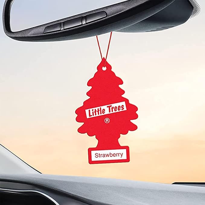 LITTLE TREES Car Air Freshener | Hanging Paper Tree for Home or Car | Strawberry | 6 Pack