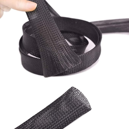 1 1/2 inch - 100ft PET Black Cable Sleeve (1.37" X 100')