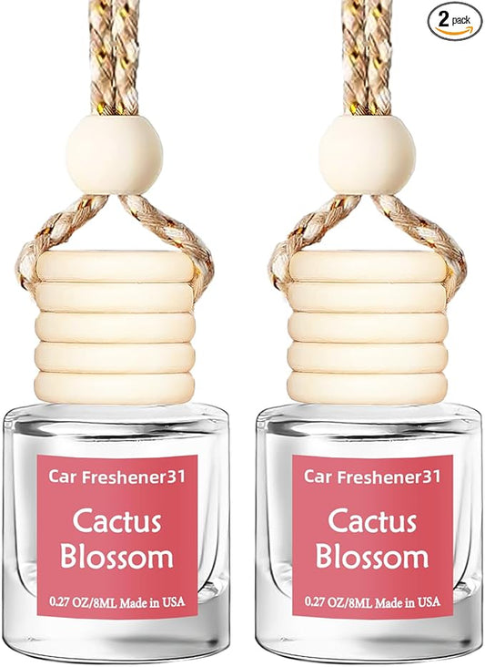 Hanging Car Air Freshener, Long Lasting Essential Oil Diffuser, Non-Toxic New Car Scent, Cute Car Fresheners for Women, 2 Pack Made in USA