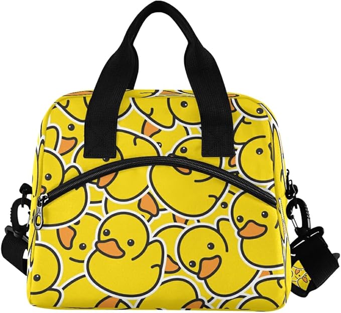 Lunch Bag for Kids Little Yellow Duck Insulated Cooler Lunch Box Large Capacity Lunch Organizer for Boys Girls