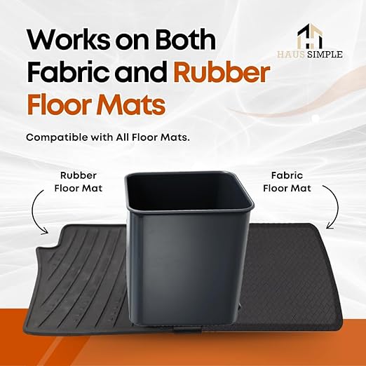 Car Trash Can Waterproof Vehicle Garbage Bin, Leakproof Anti Slip Floor Mat Clip Trash Bag Holder for Car, Truck, SUV, Van Portable Auto Trash Container with Stability Clips (Gray with Cover, Small)