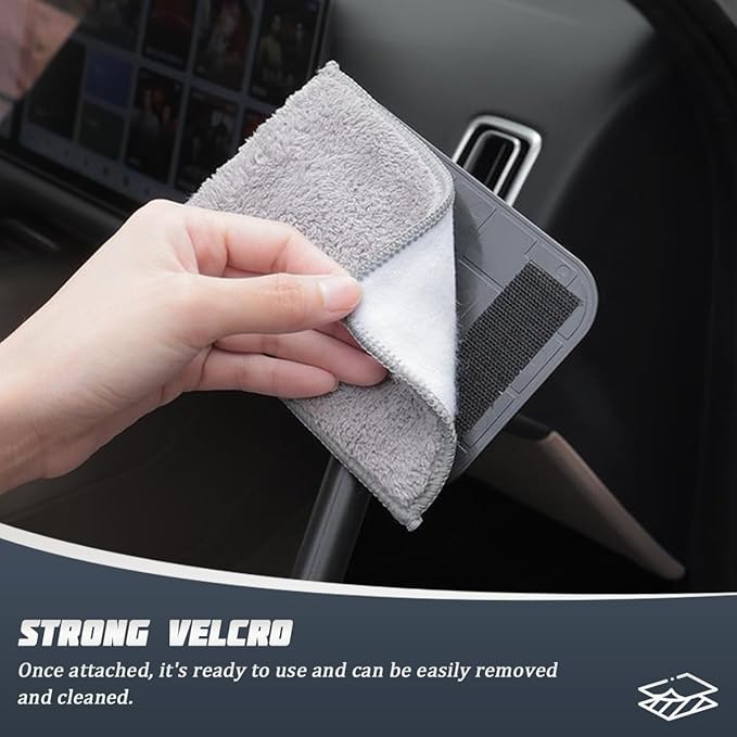 Car Windshield Cleaning Tool, Vehicle Window Glass Cleaner with 4 Reusable Microfiber Pads & Extendable Handle, Automotive Interior Windscreen Wash Kit, Universal for Most Vehicles