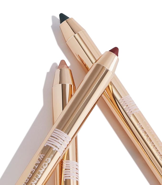 MAKE Beauty Continuum Waterproof Gel Eyeliner Pencil. Creamy, Pigmented Multi-Use, including Waterline with Built-in Sharpener and Blending Brush. Smudge-Proof Makeup. Shade - Interstellar, Silver