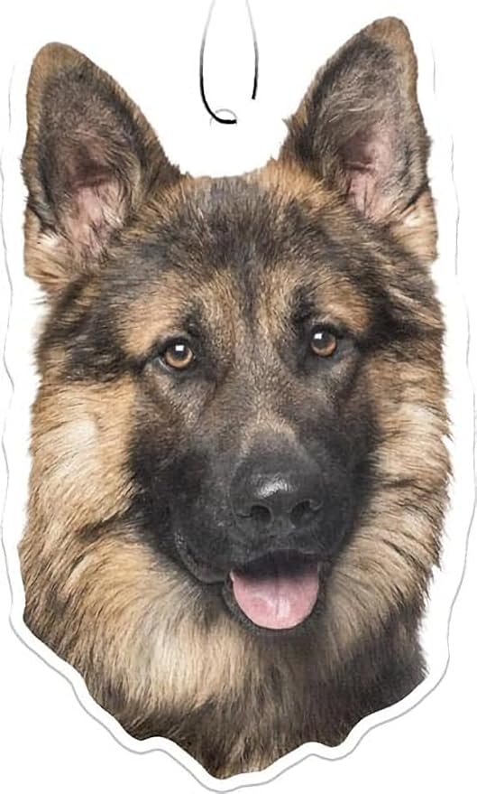 Spoontiques German Shepherd Air Freshener (3pk) - Dog Themed Car Interior Accessories & Essentials - Hanging Deodorizer, Long-Lasting Fragrance (New Car Scent)