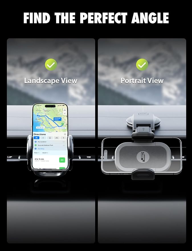 Bracketron TripGrip Low-Profile Dashboard Car Phone Holder Mount, One-Click Expandable Phone Holders for Your Car for All Smartphones
