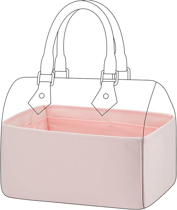 DGAZ Silk Purse Organizer Insert Fits LV Speedy 16/20/25/30/35/45 bags，Silky Smooth Bag Organizer，Luxury Handbag & Tote Shaper（Pink，SP25）