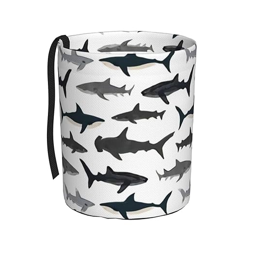 Sharks Nautical Boys Car Trash Can Leak Proof Hanging Waterproof Garbage Can Multipurpose Trash Bin for Car SUV Front Seat Headrest Collapsible and Portable Storage Pocket