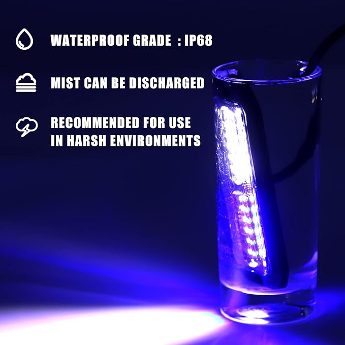 WINECO Blue/White 8pcs Ultra Slim LED Emergency Strobe Police Lights, Surface Mount Grill Grille Hazard Safty Warning Flashing Light for Volunteer Trucks Vehicles