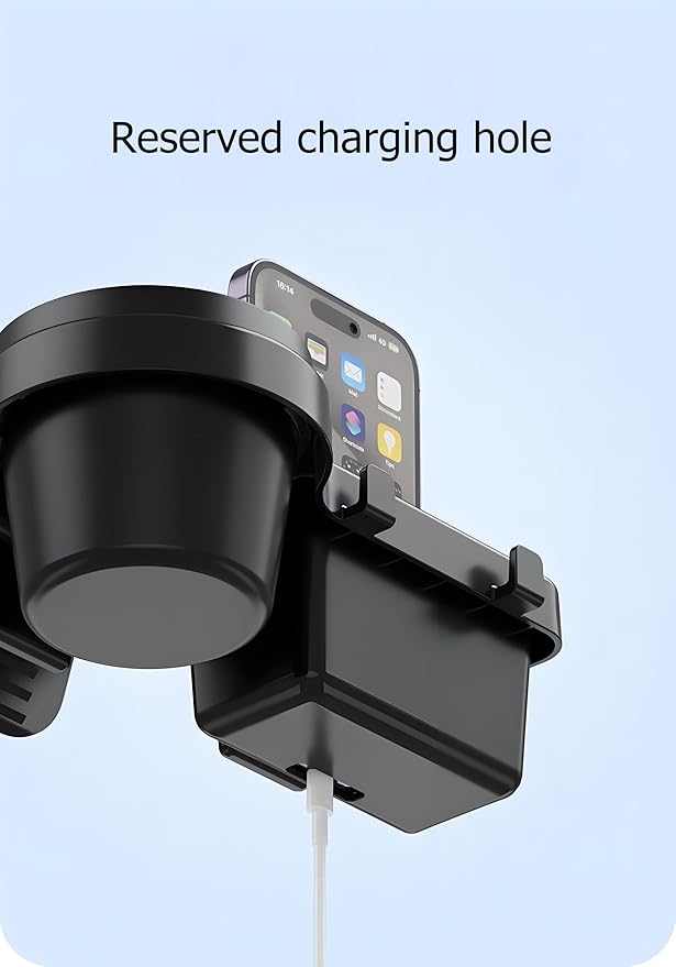 GDQ Car Window Organizer, Multi-Functional Window Mount Storage Rack with 2.79 Inch Cup Holder, Phone Holder, Key Hook & Charging Port, Universal Fit for SUV Truck Sedan（1 Pack）